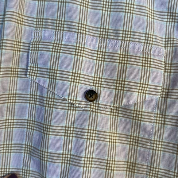 True Measure Long-Sleeve Button-Down Shirt XXL Lavender with Tan Plaid. - Picture 3 of 6